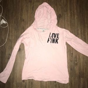 PINK V-Neck Hoodie